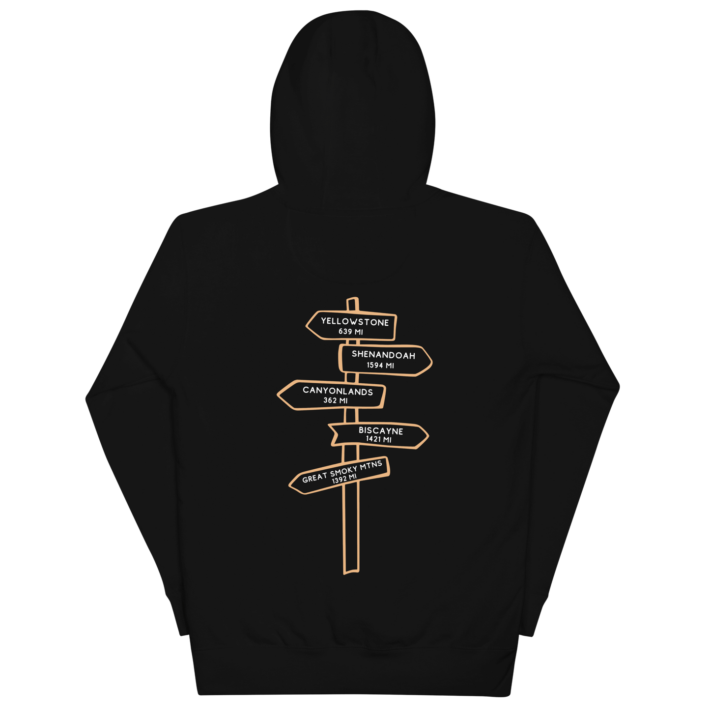 Chuk Outdoors Sign Post Hoodie - Back of the hoodie