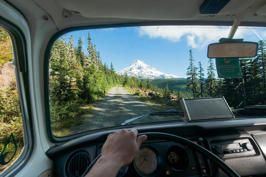 Driving a car on a backroad