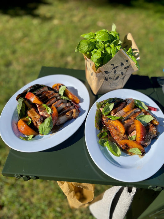 easy camp meal on chuck camp kitchen box